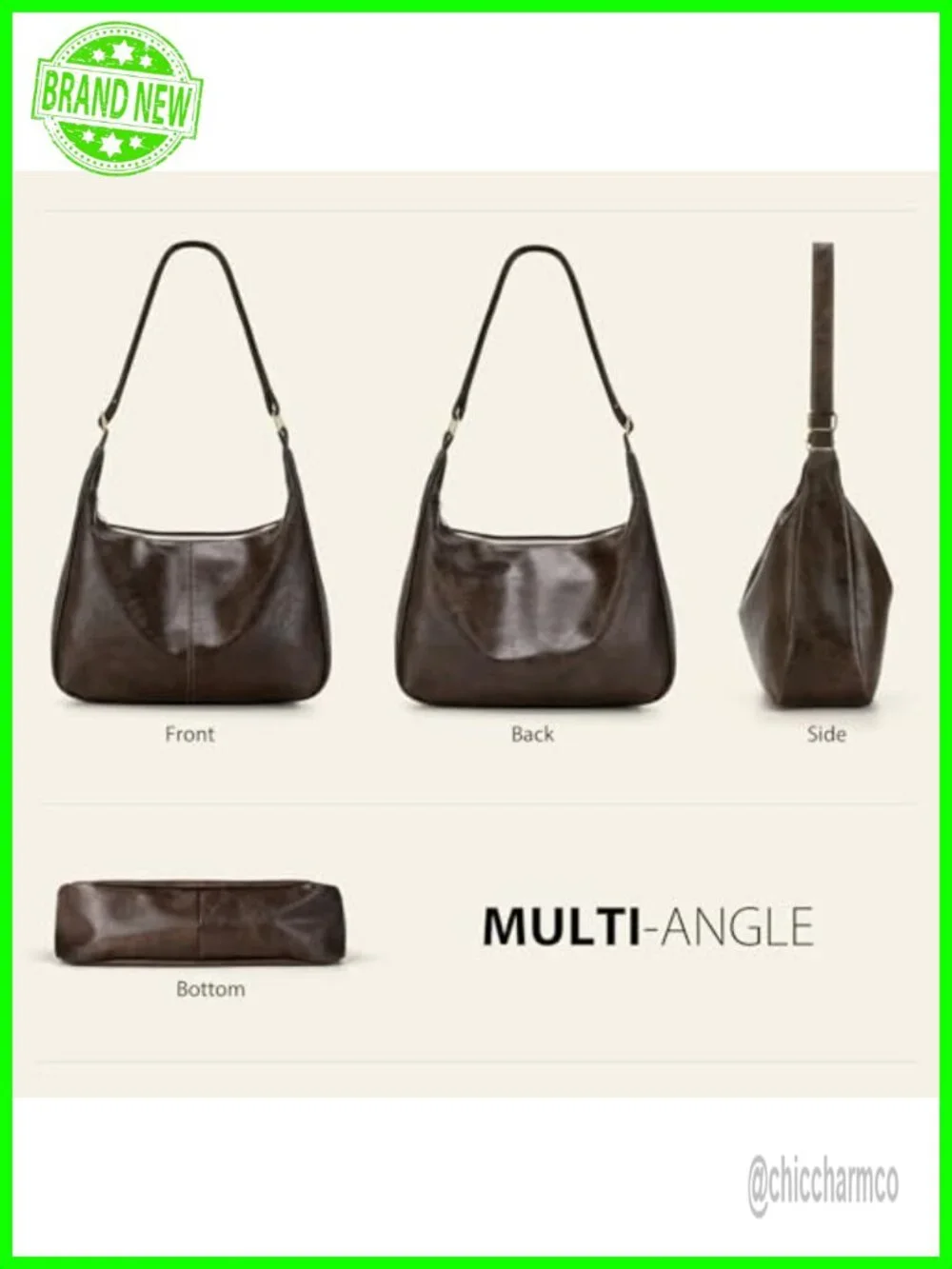 Sightor Hobo Bag PU Leather Slouchy Shoulder Crossbody Purse